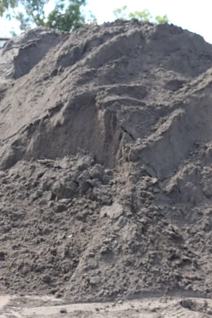 Toil soil in a bulk bay at the Mercuri Bundoora yard