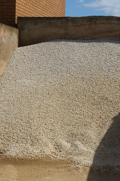 Torquay pebbles 14mm decorative stone in a bulk bay